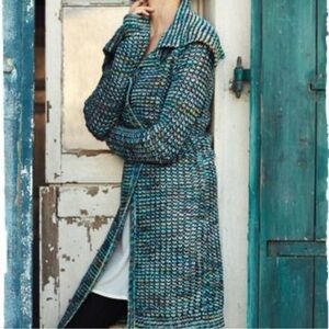 Peruvian Connection Cotton Kimono Knit Cardigan Sweater Medium